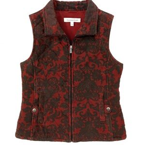 Quilted Damask Vest – Croft & Barrow M – Cottagecore / Dark Academia